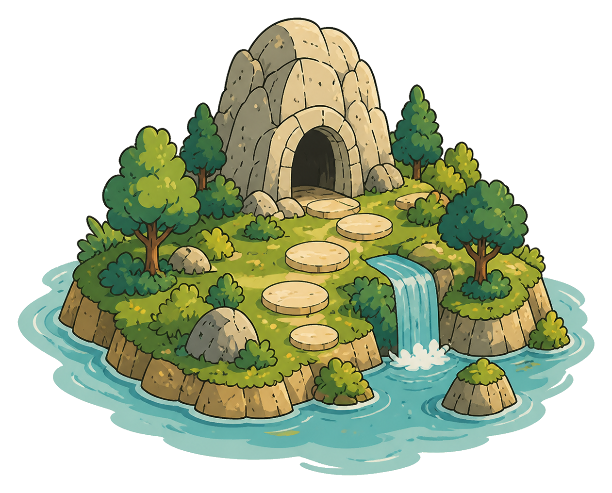 Illustration de l'Île des Mystères et des indices